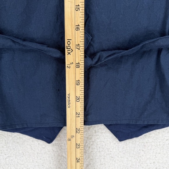 Casey & Max Vest Womens Large Blue Embroidered Floral Button Front Fall Art - Picture 4 of 6